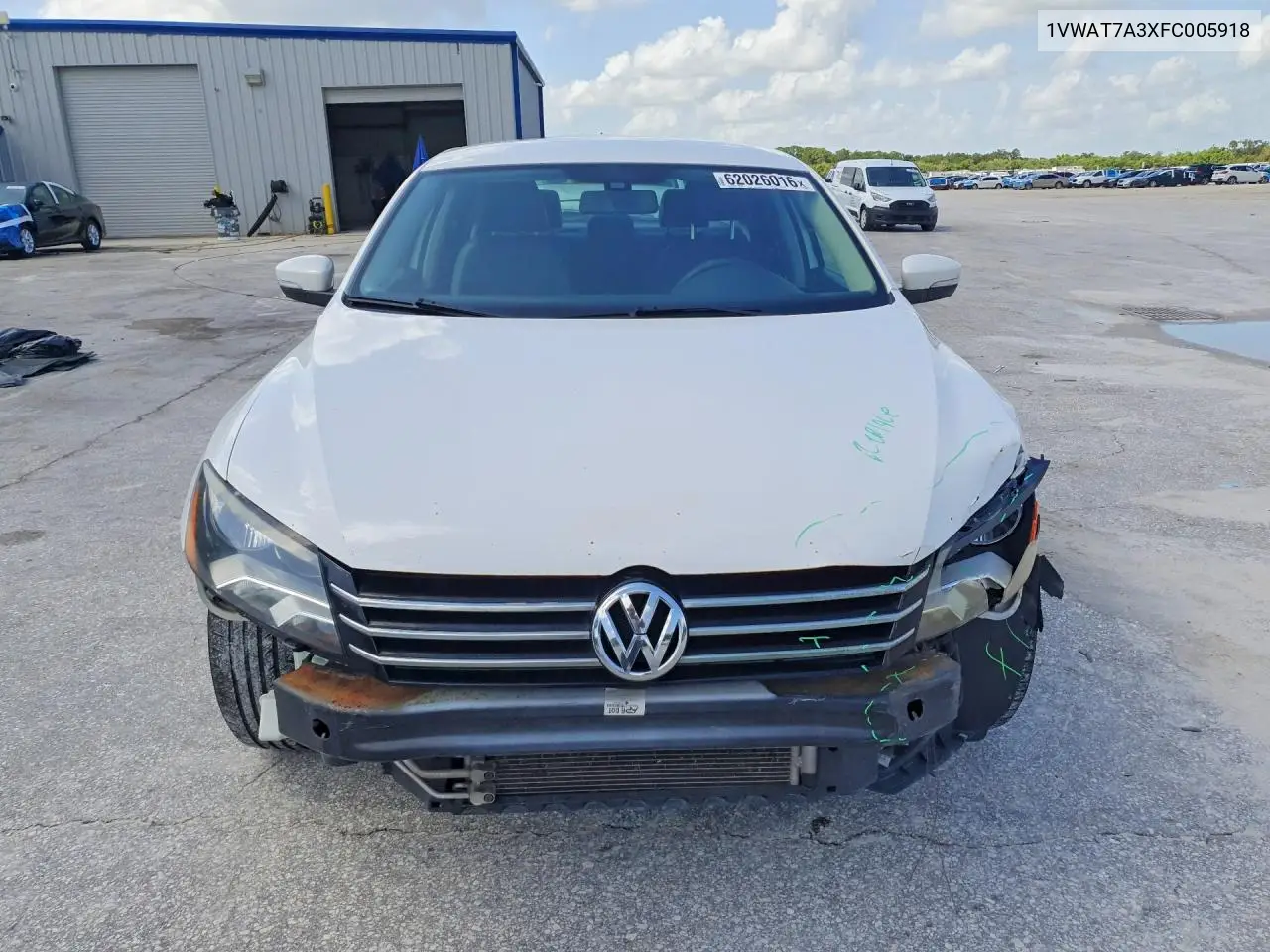 2015 Volkswagen Passat S VIN: 1VWAT7A3XFC005918 Lot: 62026016