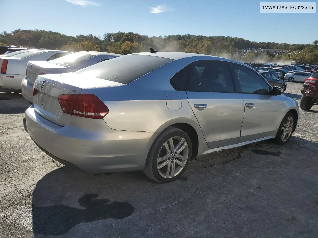 1VWAT7A31FC022316 2015 Volkswagen Passat