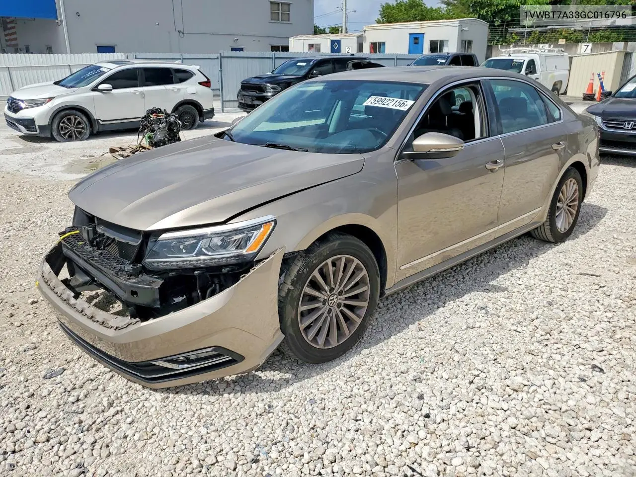 2016 Volkswagen Passat Se VIN: 1VWBT7A33GC016796 Lot: 59922156