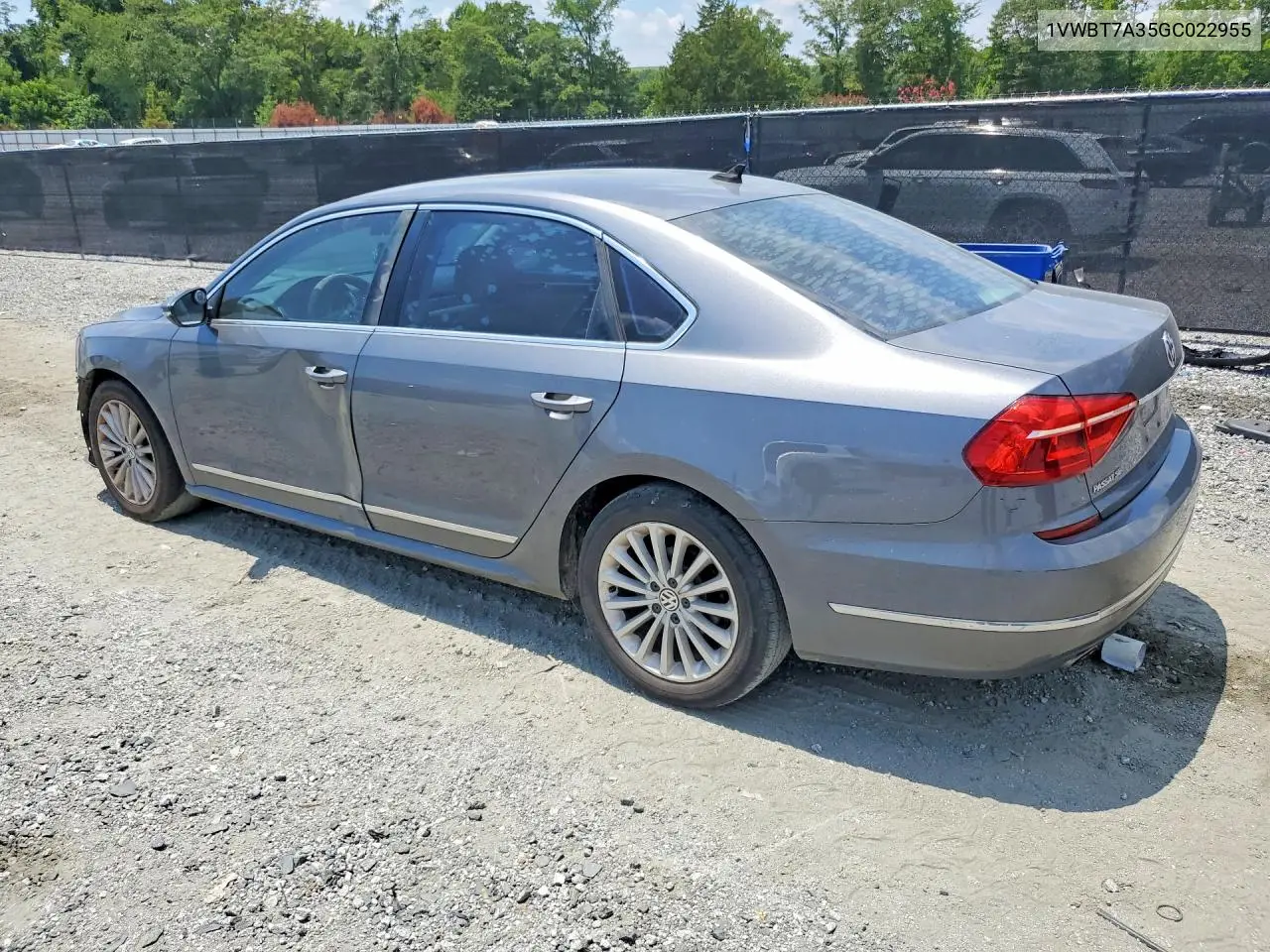 2016 Volkswagen Passat Se VIN: 1VWBT7A35GC022955 Lot: 60972076