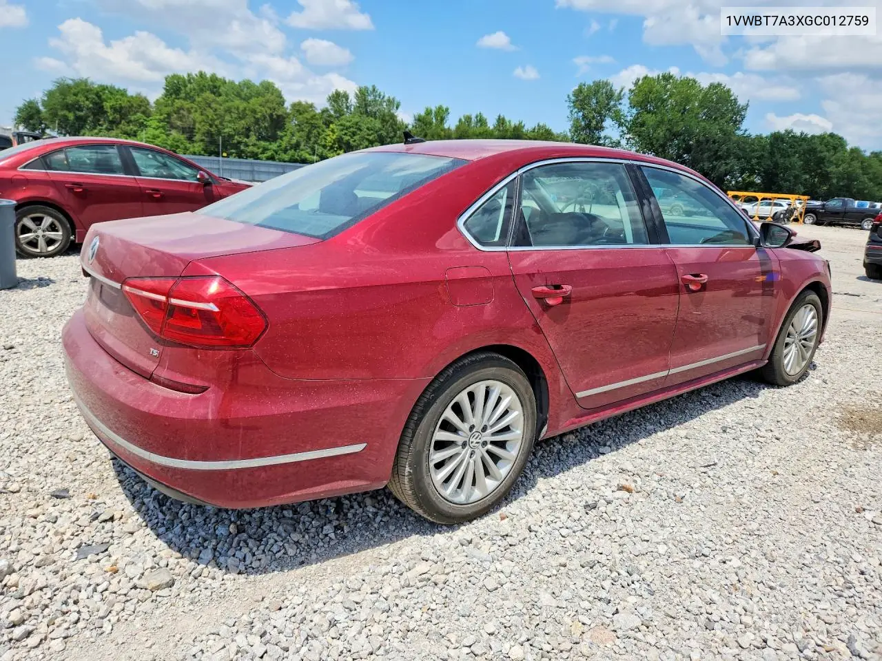 2016 Volkswagen Passat Se VIN: 1VWBT7A3XGC012759 Lot: 61264066