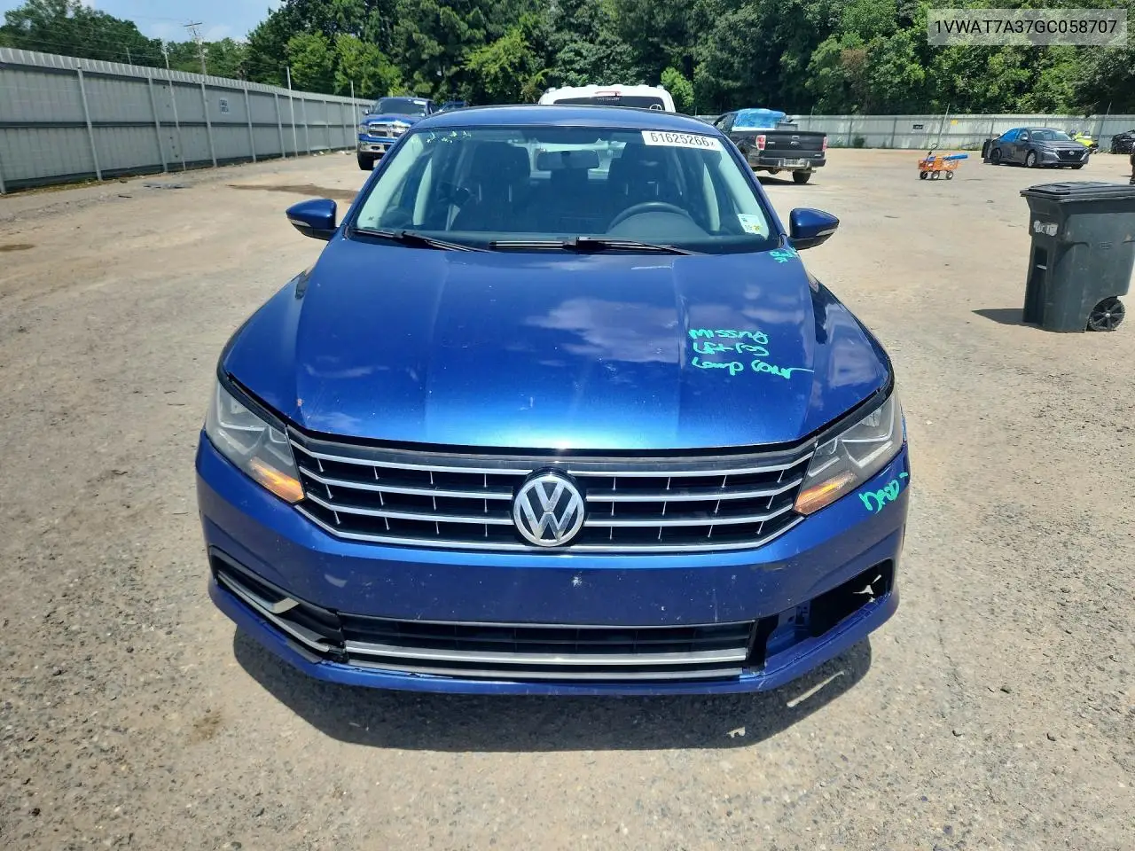 2016 Volkswagen Passat S VIN: 1VWAT7A37GC058707 Lot: 61625266