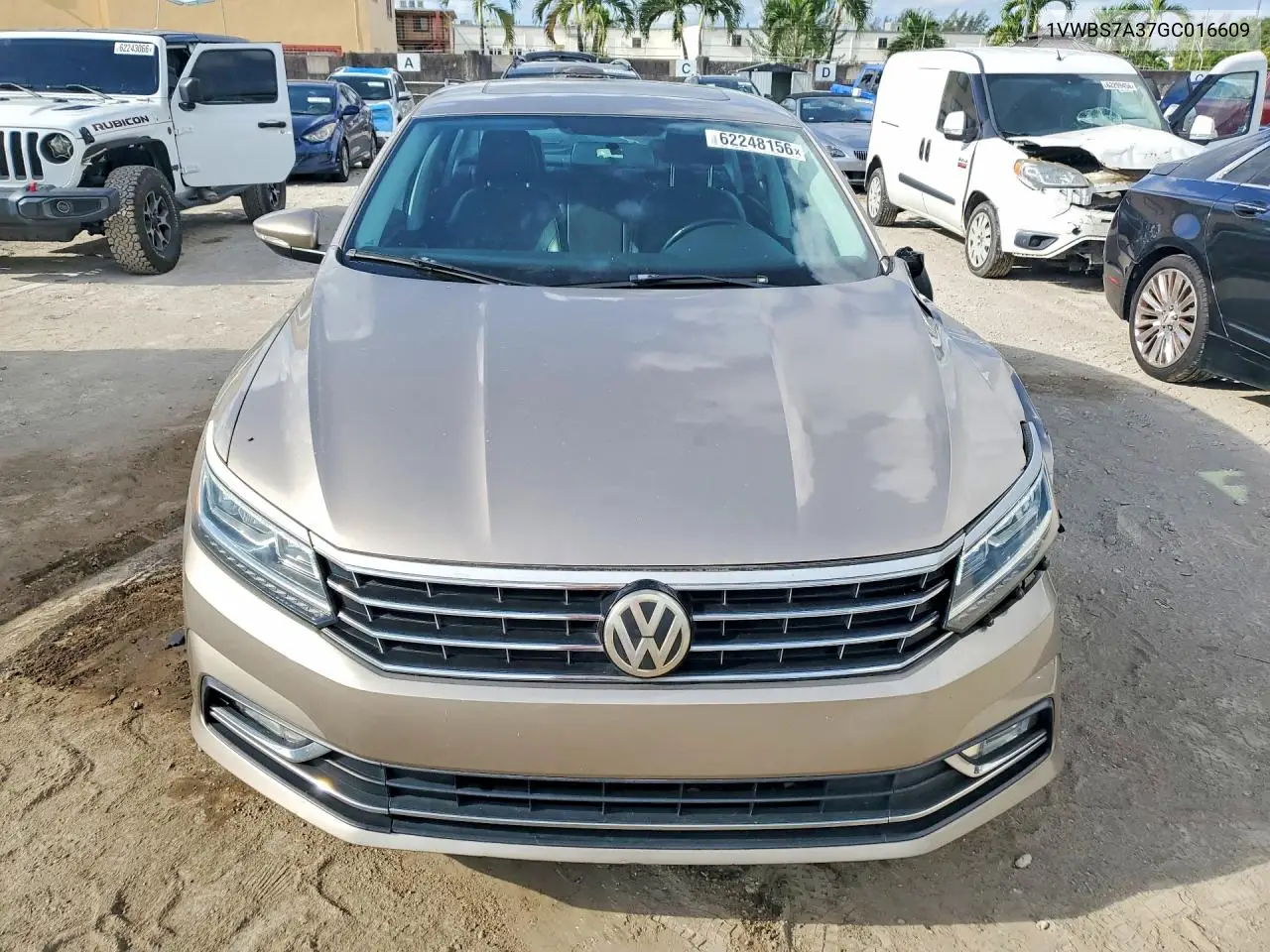 2016 Volkswagen Passat Se VIN: 1VWBS7A37GC016609 Lot: 62248156