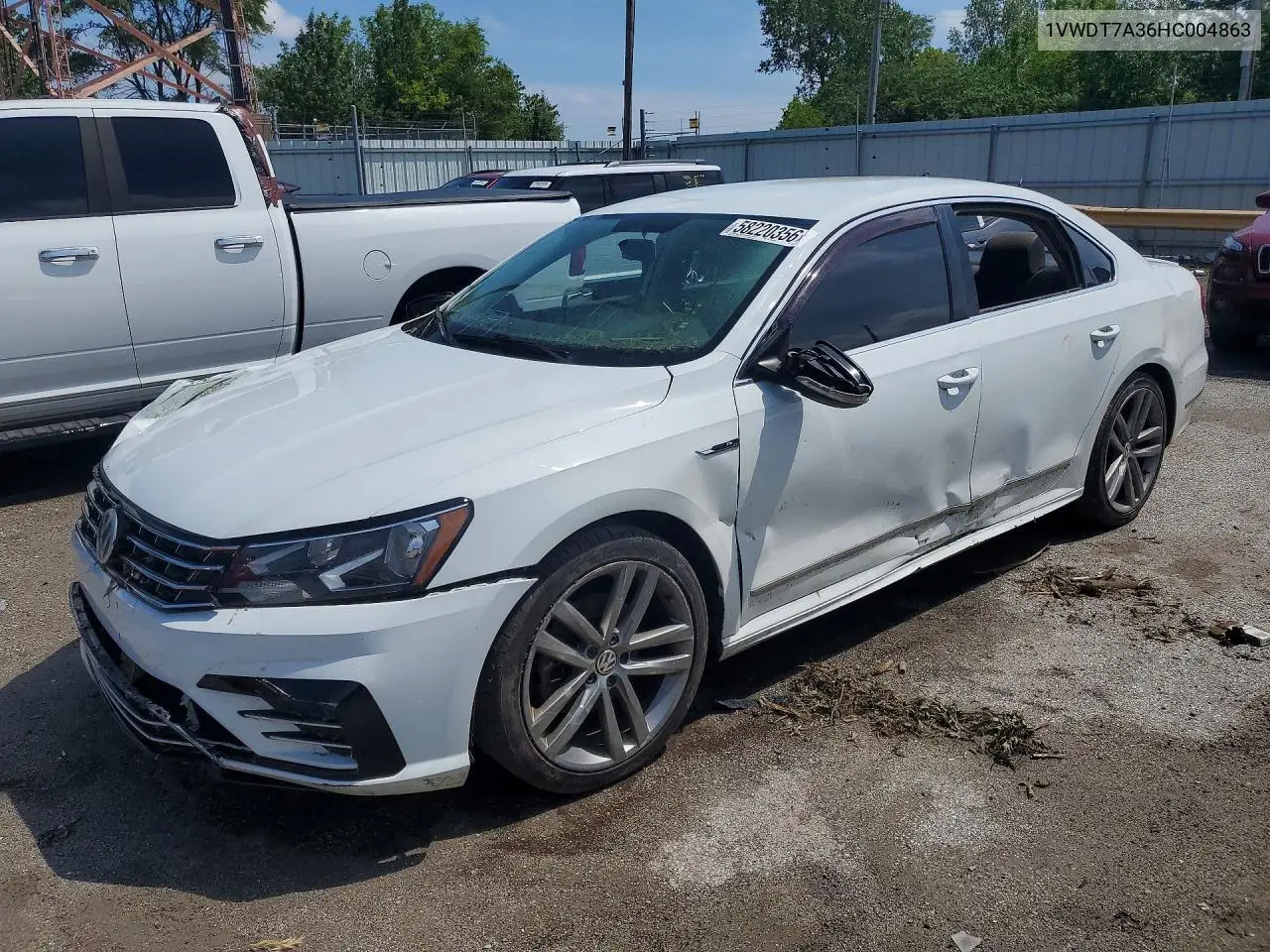 2017 Volkswagen Passat R-Line VIN: 1VWDT7A36HC004863 Lot: 58220356