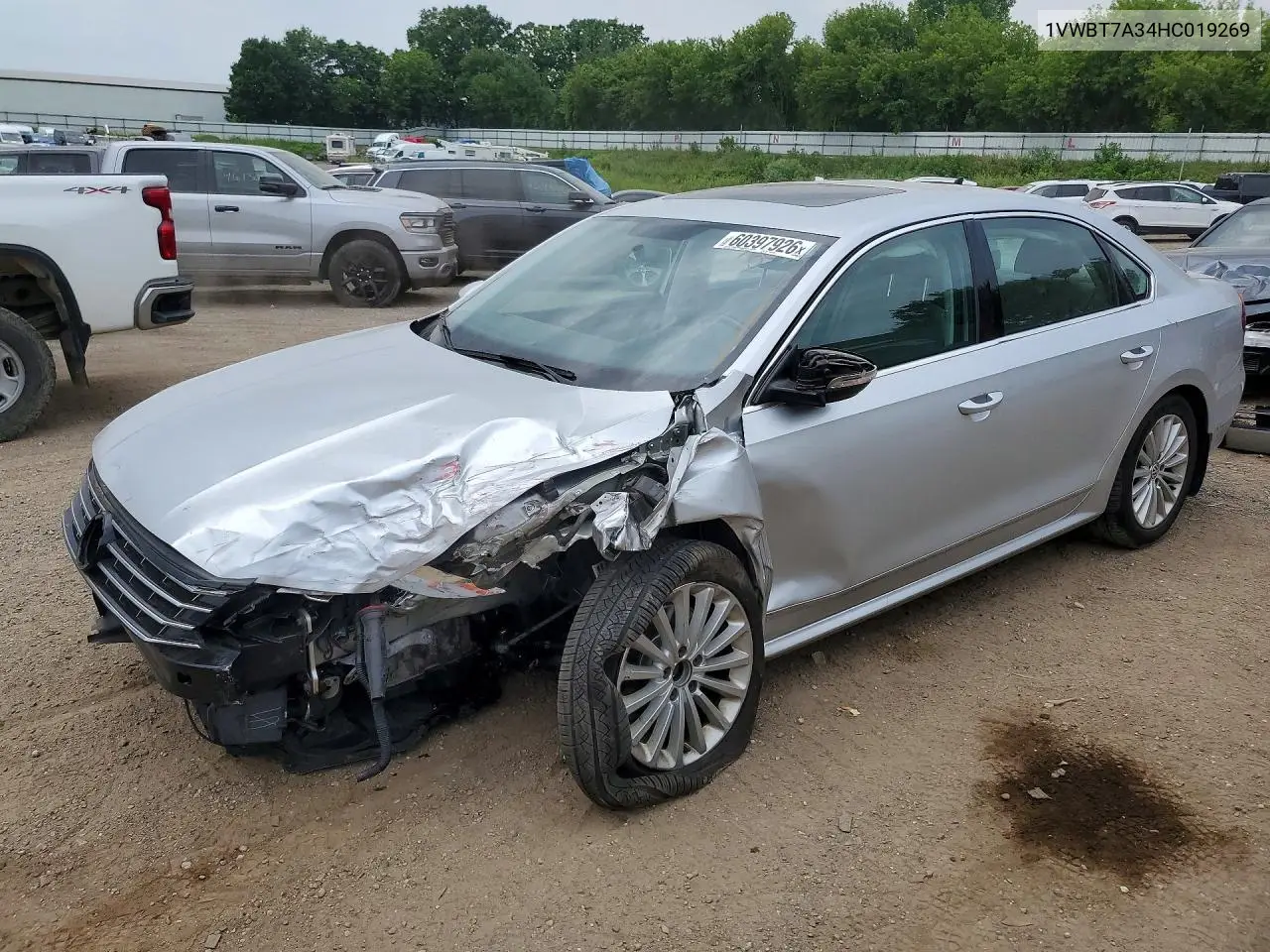 2017 Volkswagen Passat Se VIN: 1VWBT7A34HC019269 Lot: 60397926