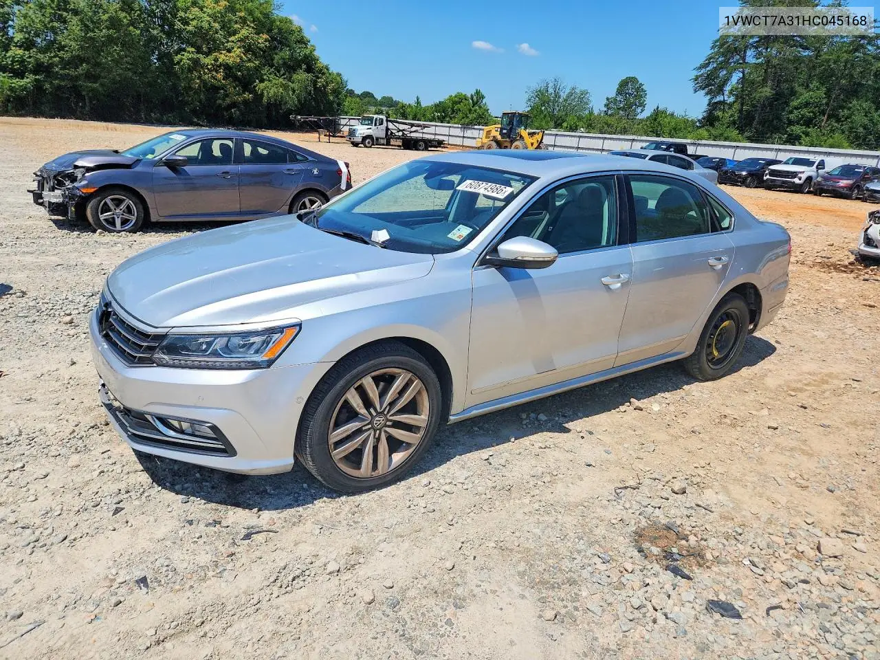 2017 Volkswagen Passat Sel Premium VIN: 1VWCT7A31HC045168 Lot: 60874986