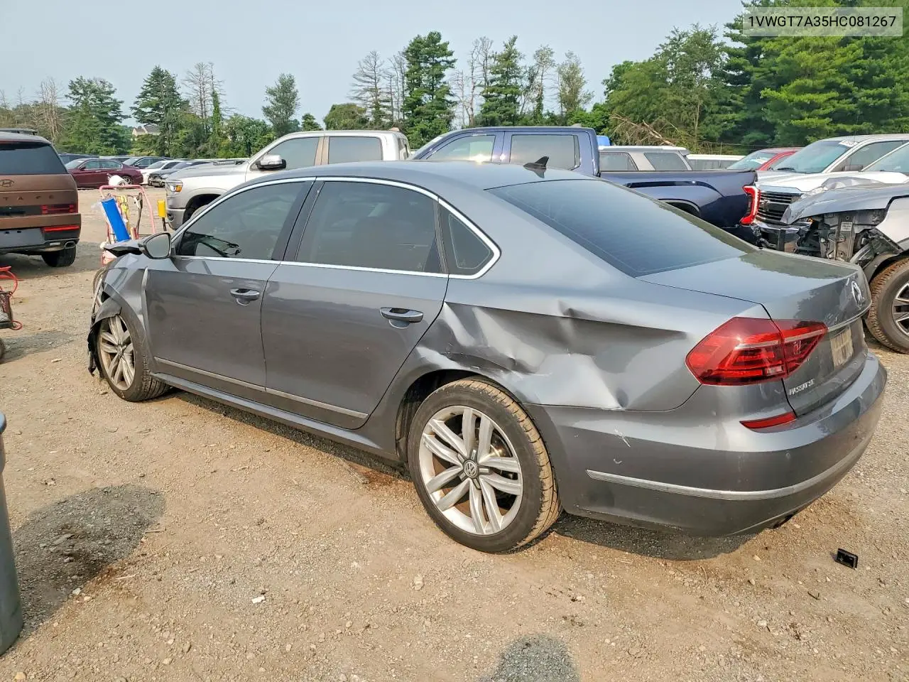 2017 Volkswagen Passat Se VIN: 1VWGT7A35HC081267 Lot: 61442276