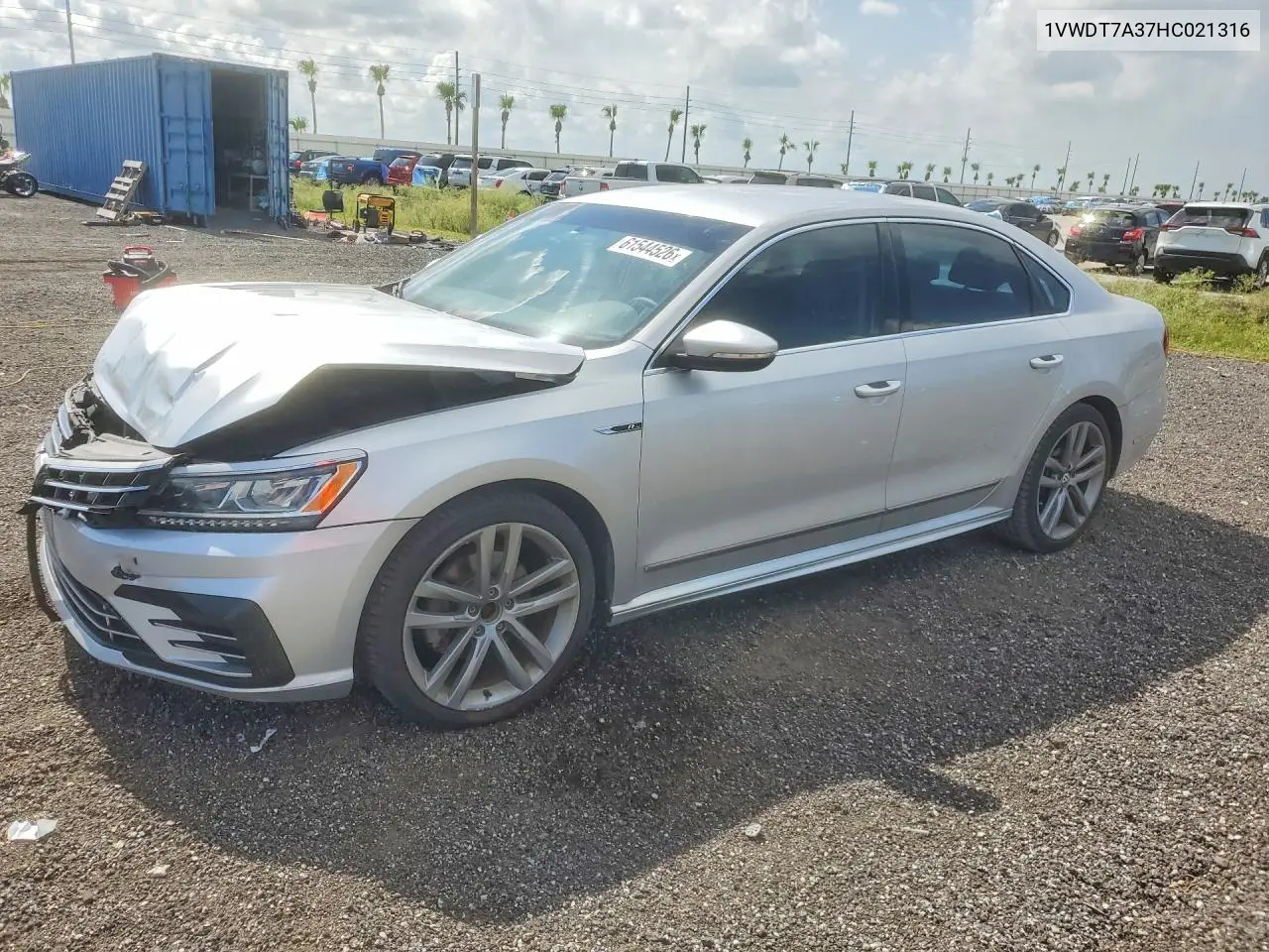 2017 Volkswagen Passat R-Line VIN: 1VWDT7A37HC021316 Lot: 61544526