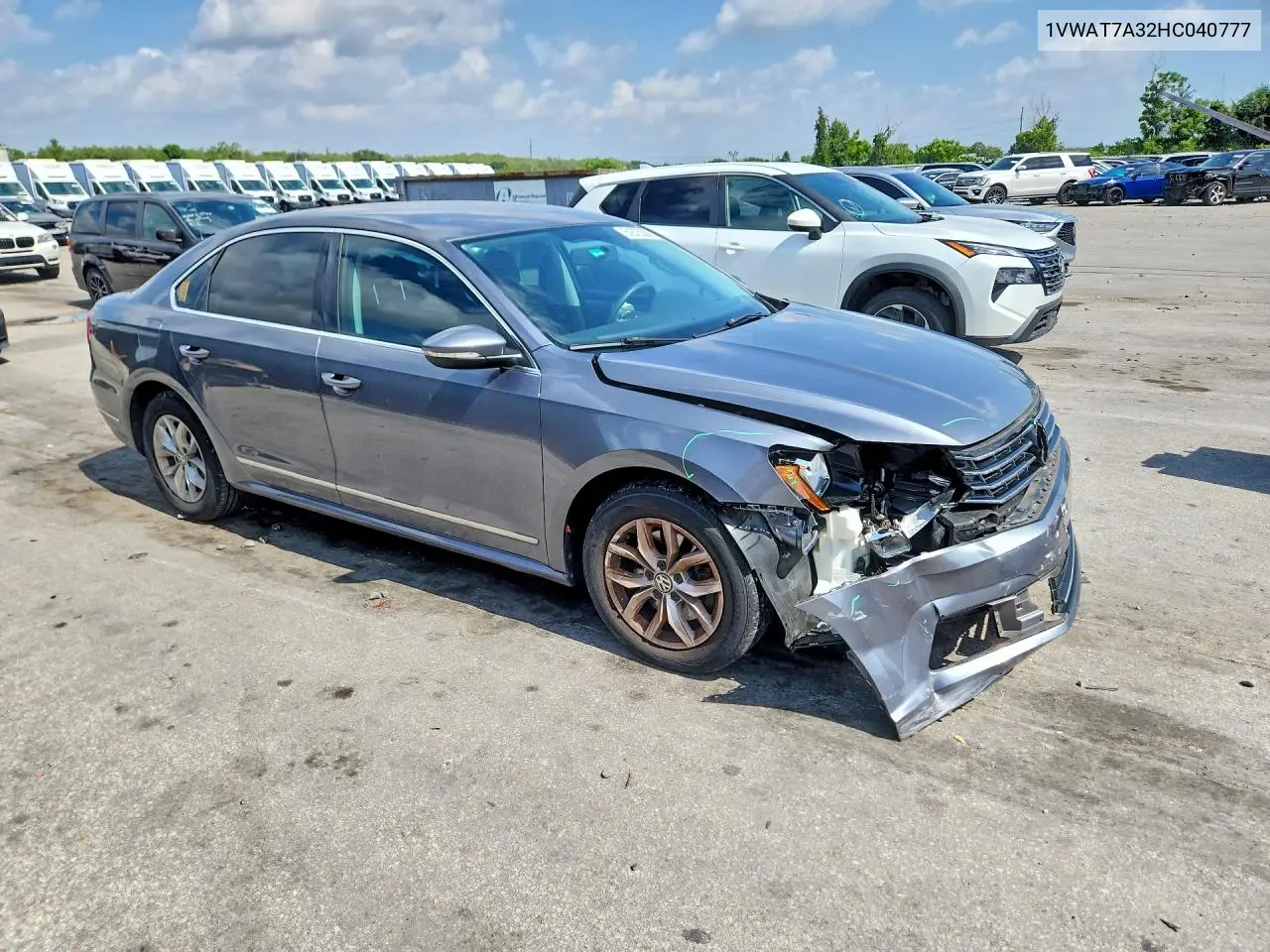 2017 Volkswagen Passat S VIN: 1VWAT7A32HC040777 Lot: 61676386