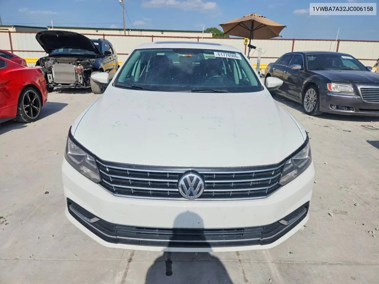 2018 Volkswagen Passat Se VIN: 1VWBA7A32JC006158 Lot: 61778906