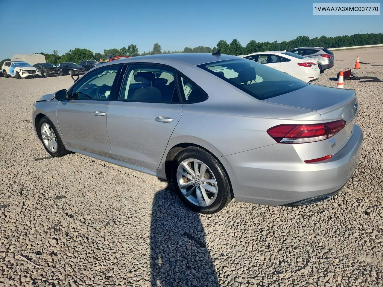 2021 Volkswagen Passat S VIN: 1VWAA7A3XMC007770 Lot: 56251146