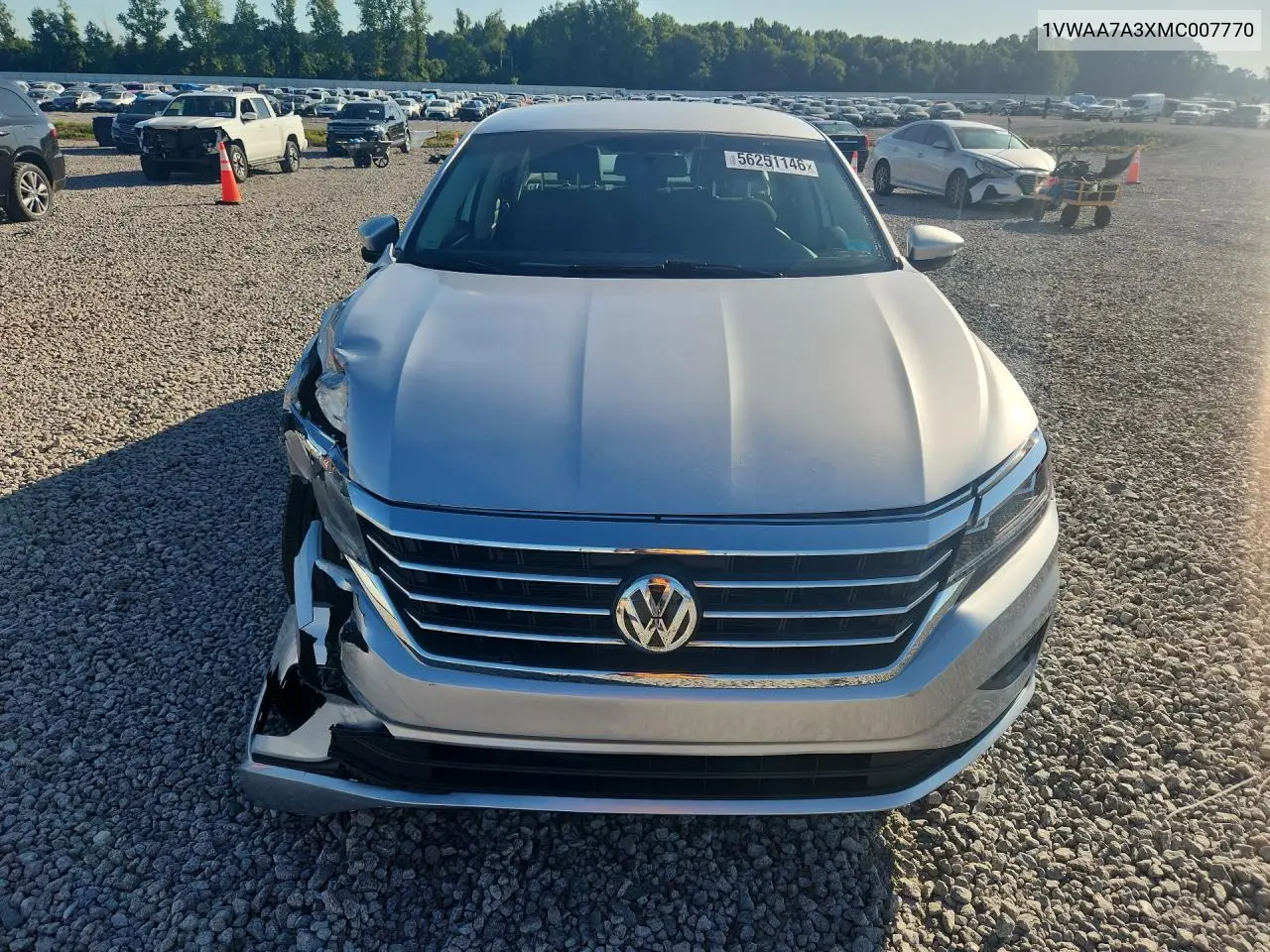 2021 Volkswagen Passat S VIN: 1VWAA7A3XMC007770 Lot: 56251146