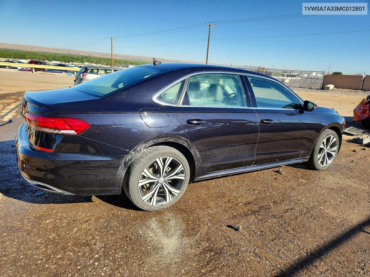 2021 Volkswagen Passat Se VIN: 1VWSA7A33MC012801 Lot: 56634446
