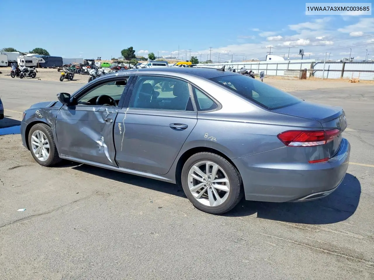 2021 Volkswagen Passat S VIN: 1VWAA7A3XMC003685 Lot: 61166786