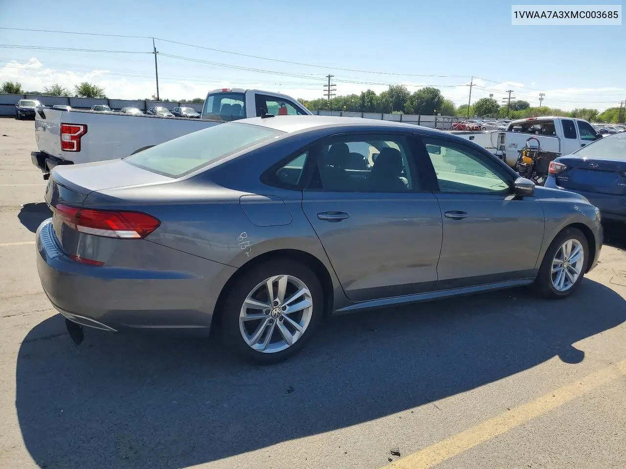 2021 Volkswagen Passat S VIN: 1VWAA7A3XMC003685 Lot: 61166786