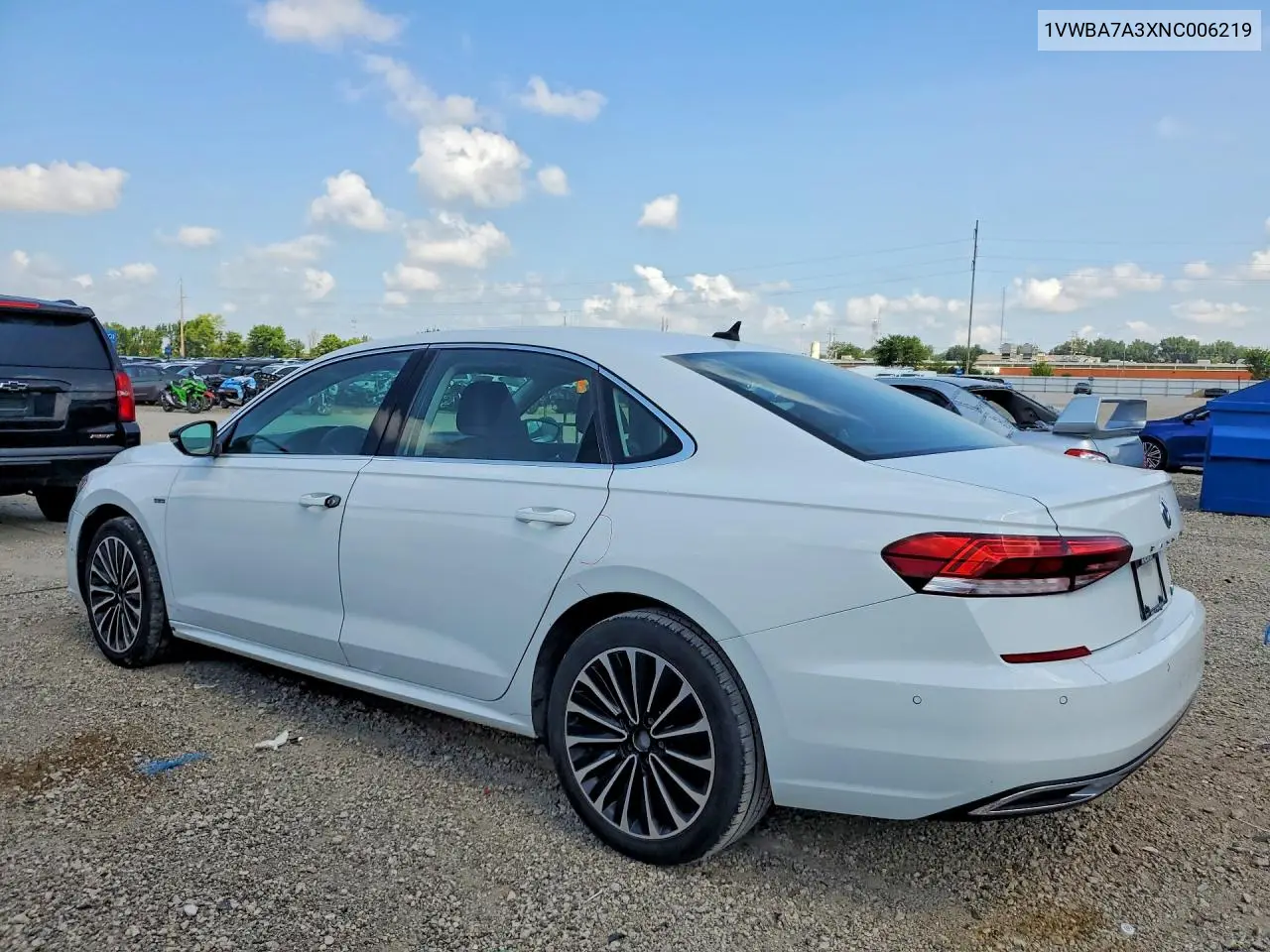 2022 Volkswagen Passat Limited Edition VIN: 1VWBA7A3XNC006219 Lot: 60686496