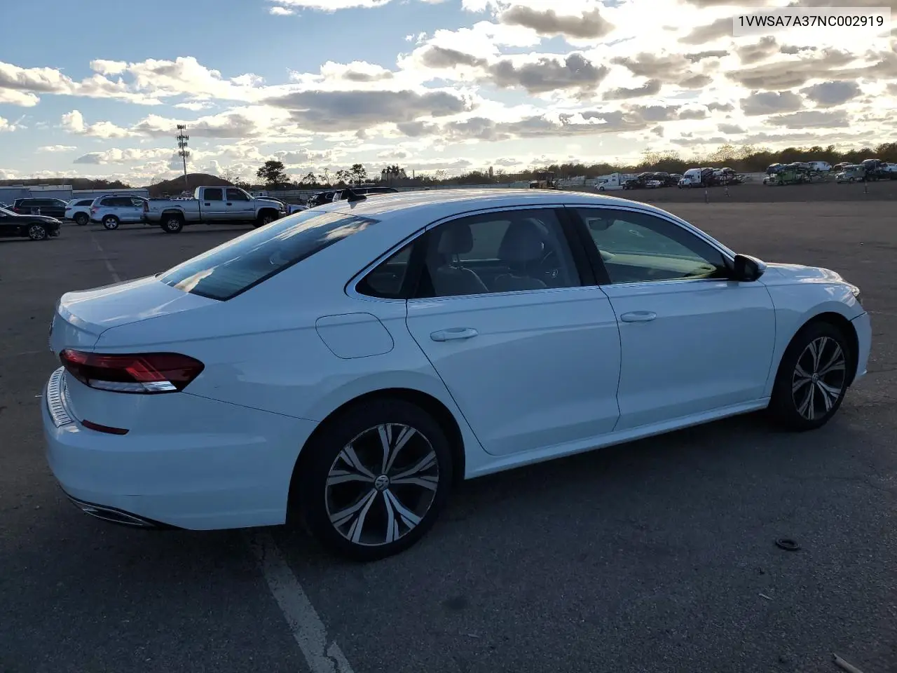 1VWSA7A37NC002919 2022 Volkswagen Passat Se