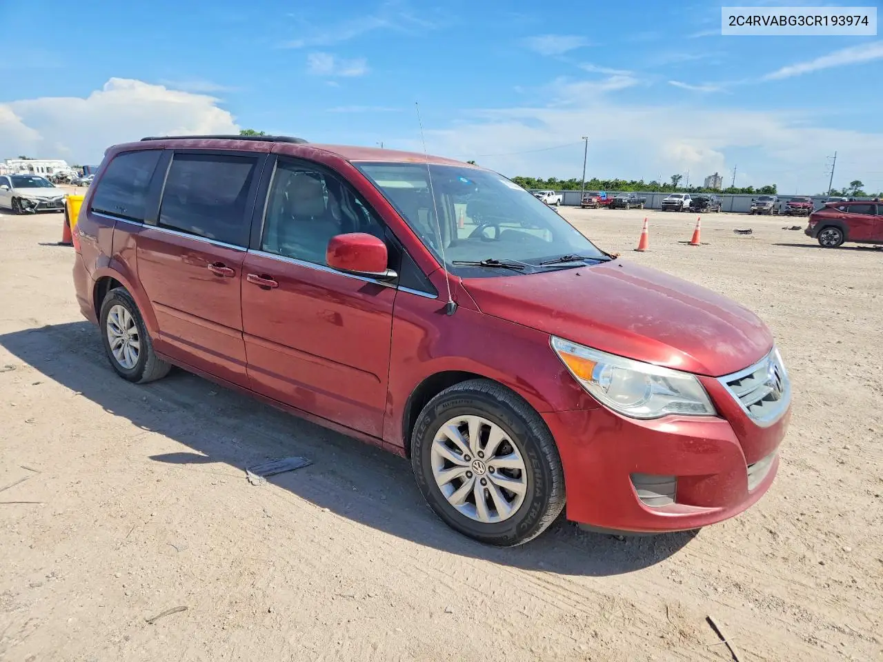 2012 Volkswagen Routan Se VIN: 2C4RVABG3CR193974 Lot: 60935456