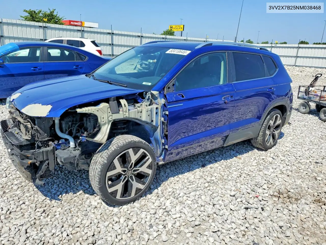 2022 Volkswagen Taos Sel VIN: 3VV2X7B25NM038468 Lot: 60418646