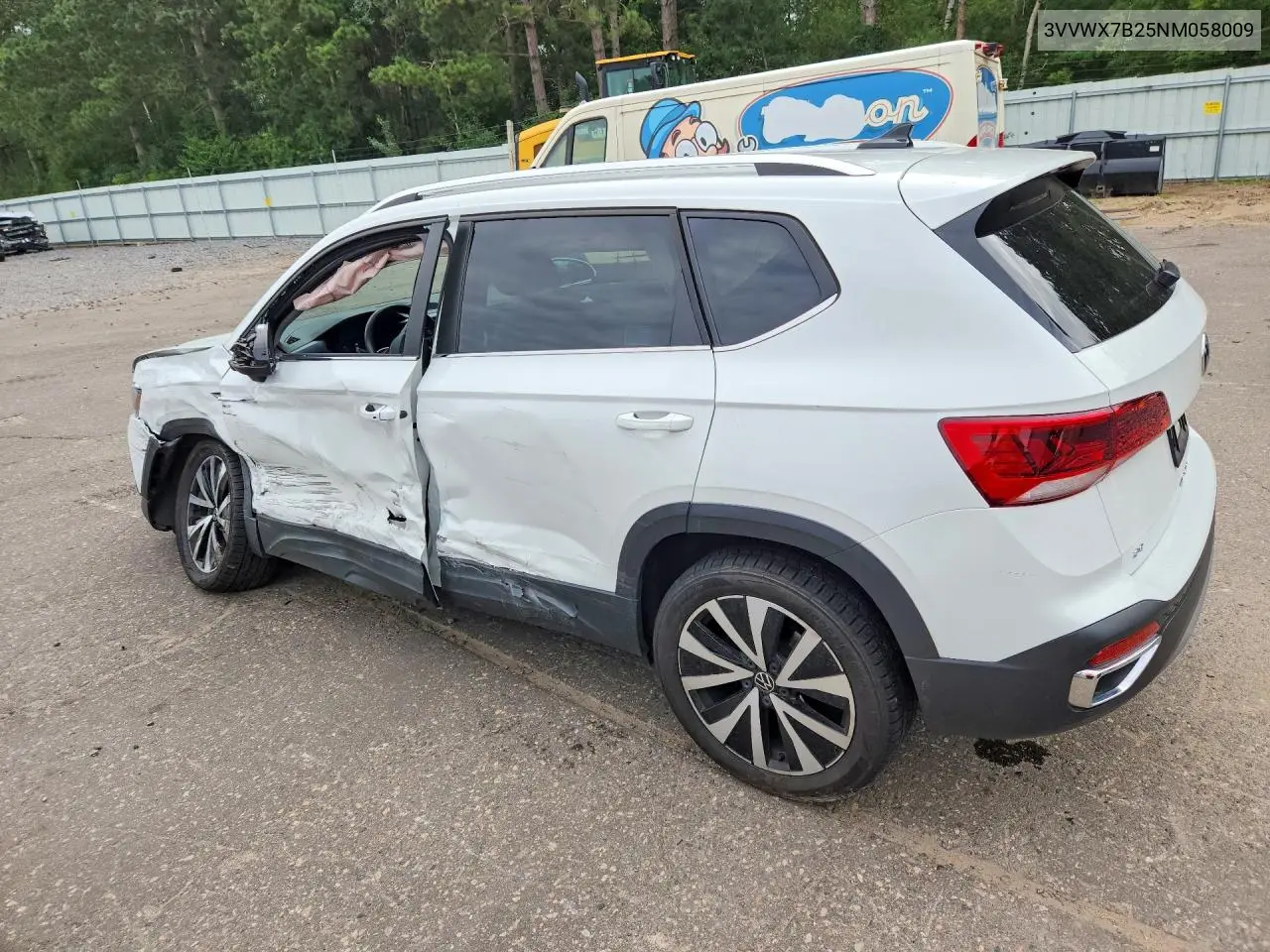 2022 Volkswagen Taos Se VIN: 3VVWX7B25NM058009 Lot: 62007816