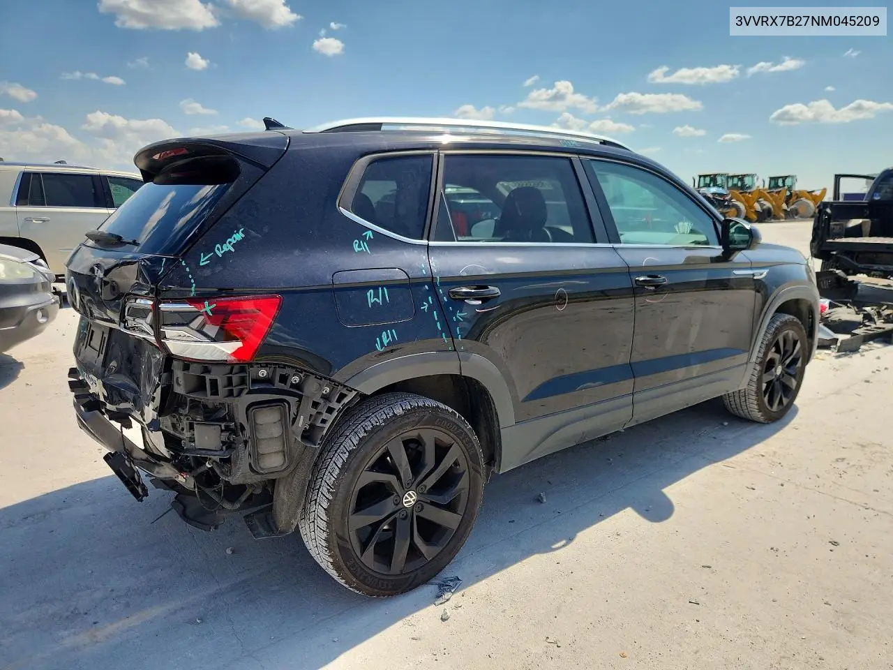 2022 Volkswagen Taos Se VIN: 3VVRX7B27NM045209 Lot: 85635565