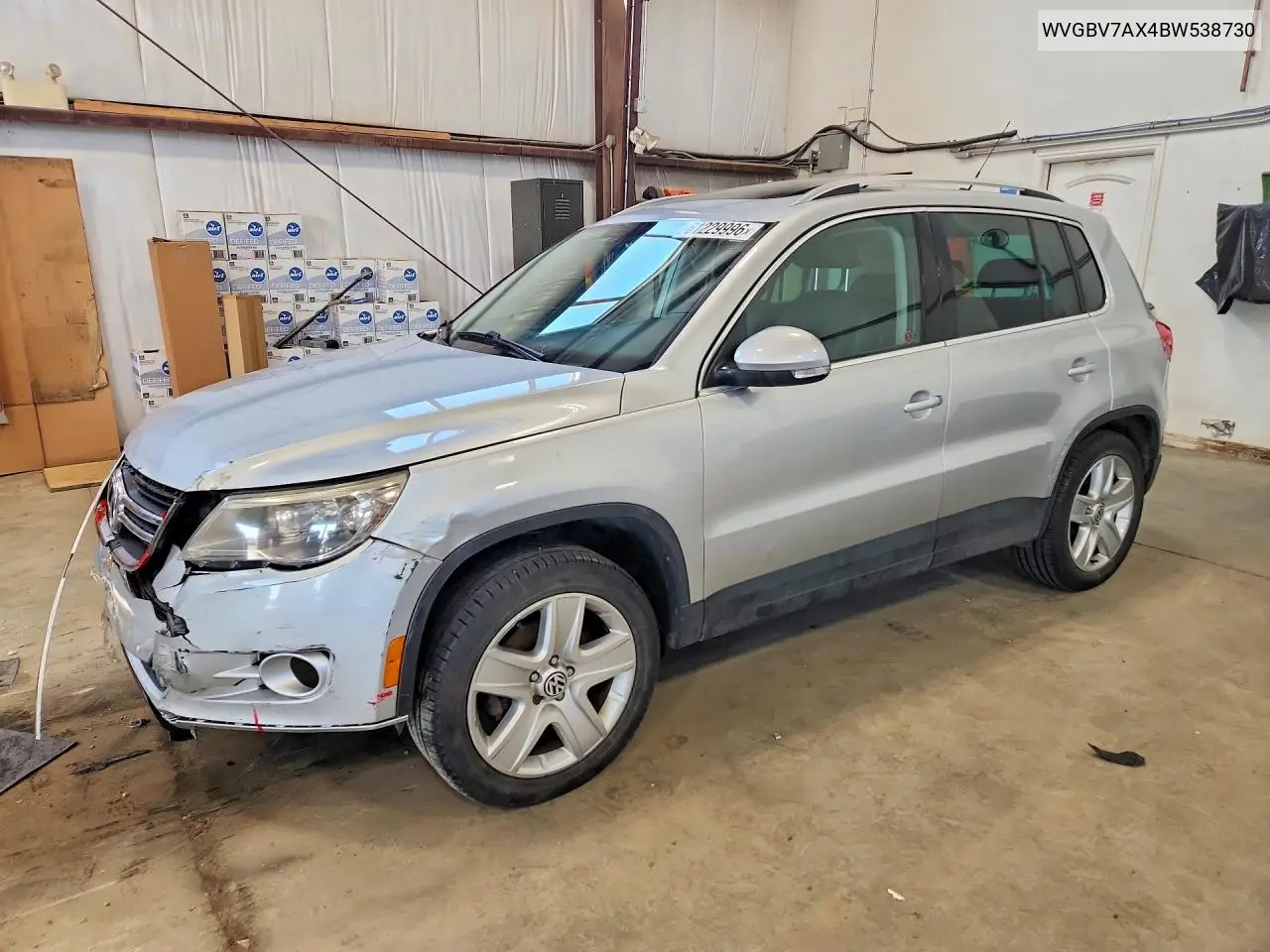 2011 Volkswagen Tiguan S VIN: WVGBV7AX4BW538730 Lot: 61229996