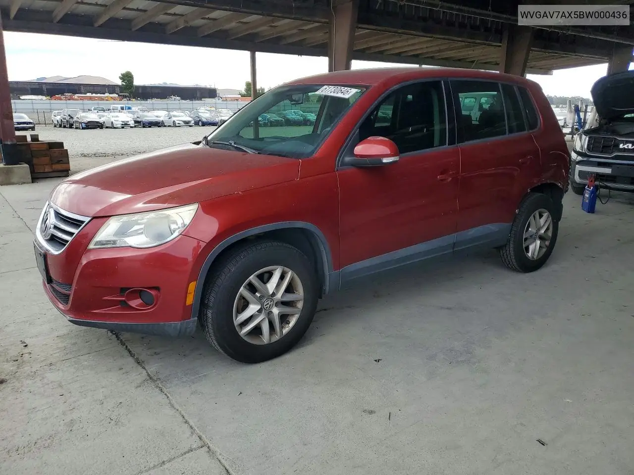 2011 Volkswagen Tiguan S VIN: WVGAV7AX5BW000436 Lot: 61730646