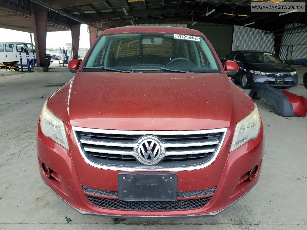 2011 Volkswagen Tiguan S VIN: WVGAV7AX5BW000436 Lot: 61730646