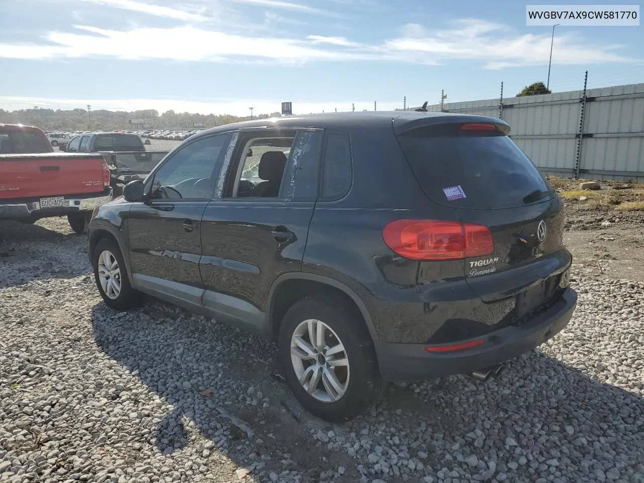 WVGBV7AX9CW581770 2012 Volkswagen Tiguan S