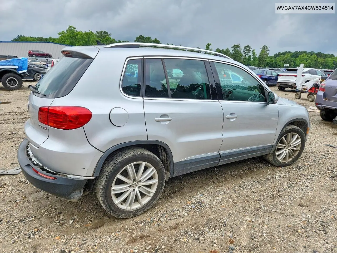 2012 Volkswagen Tiguan S VIN: WVGAV7AX4CW534514 Lot: 59731556
