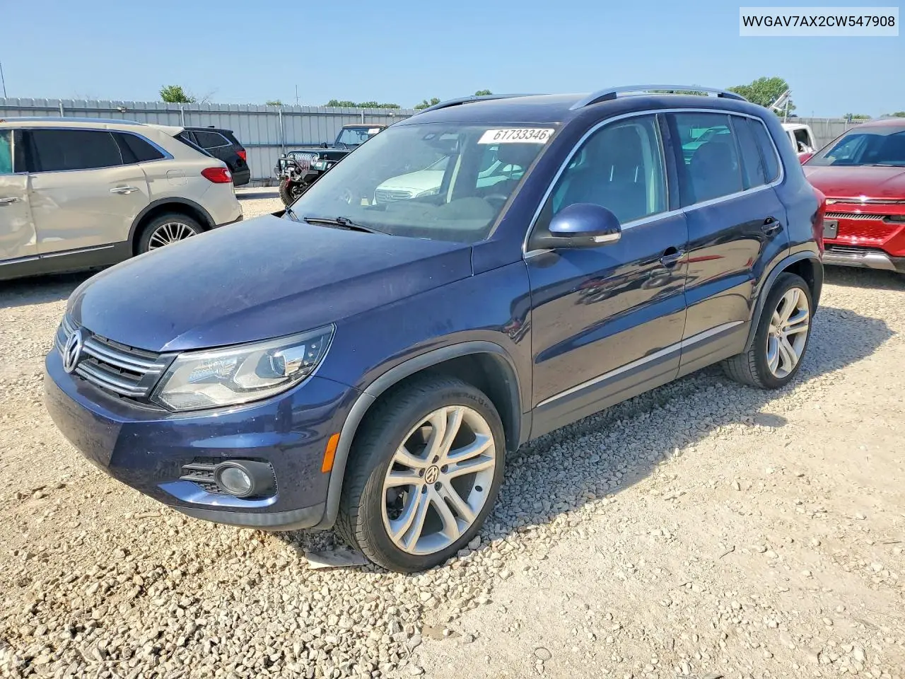 2012 Volkswagen Tiguan S VIN: WVGAV7AX2CW547908 Lot: 61733346
