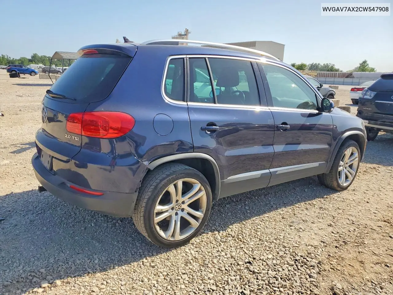 2012 Volkswagen Tiguan S VIN: WVGAV7AX2CW547908 Lot: 61733346