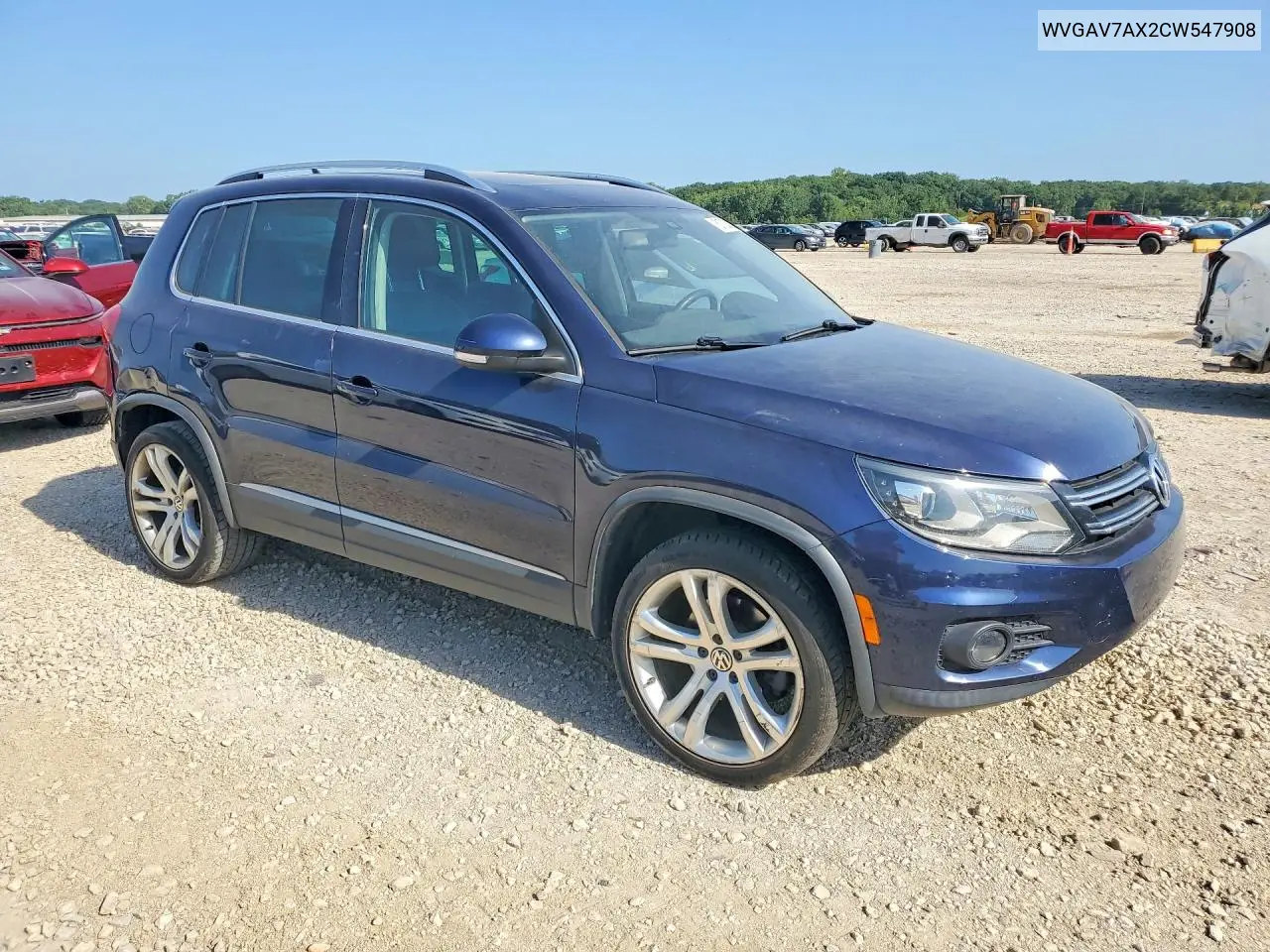 2012 Volkswagen Tiguan S VIN: WVGAV7AX2CW547908 Lot: 61733346