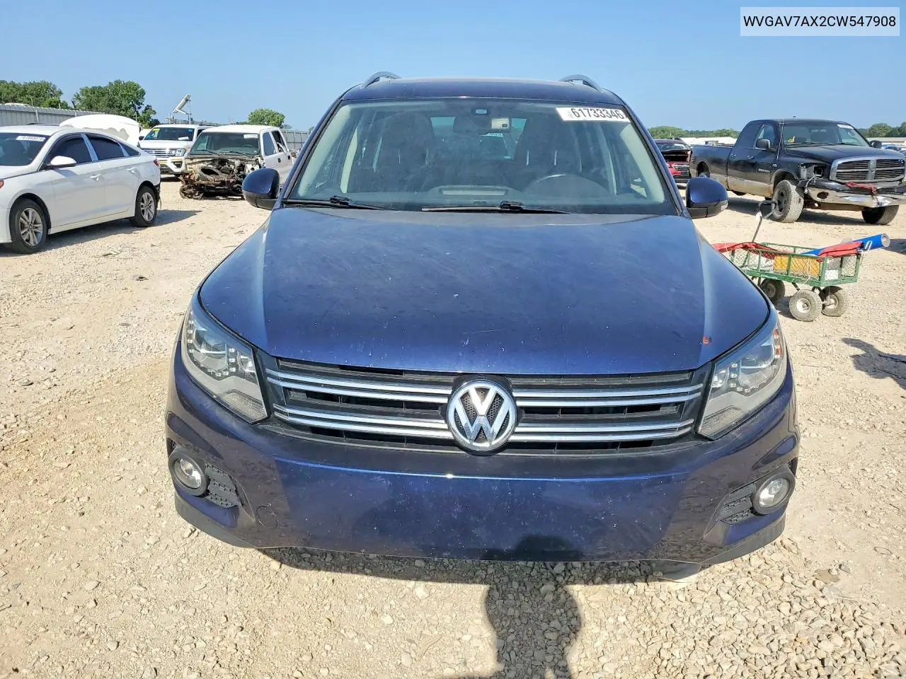 2012 Volkswagen Tiguan S VIN: WVGAV7AX2CW547908 Lot: 61733346