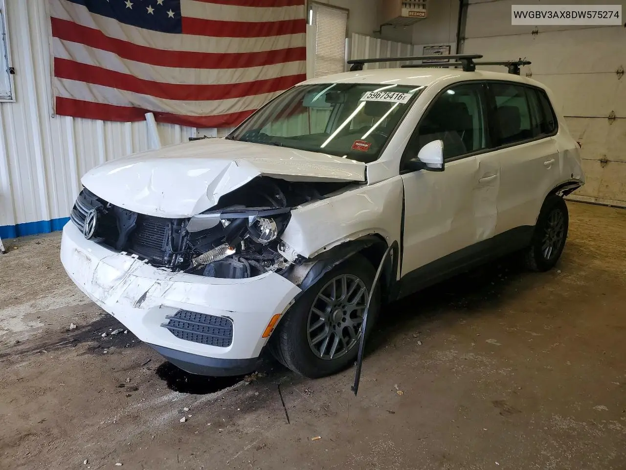 2013 Volkswagen Tiguan S VIN: WVGBV3AX8DW575274 Lot: 59675416