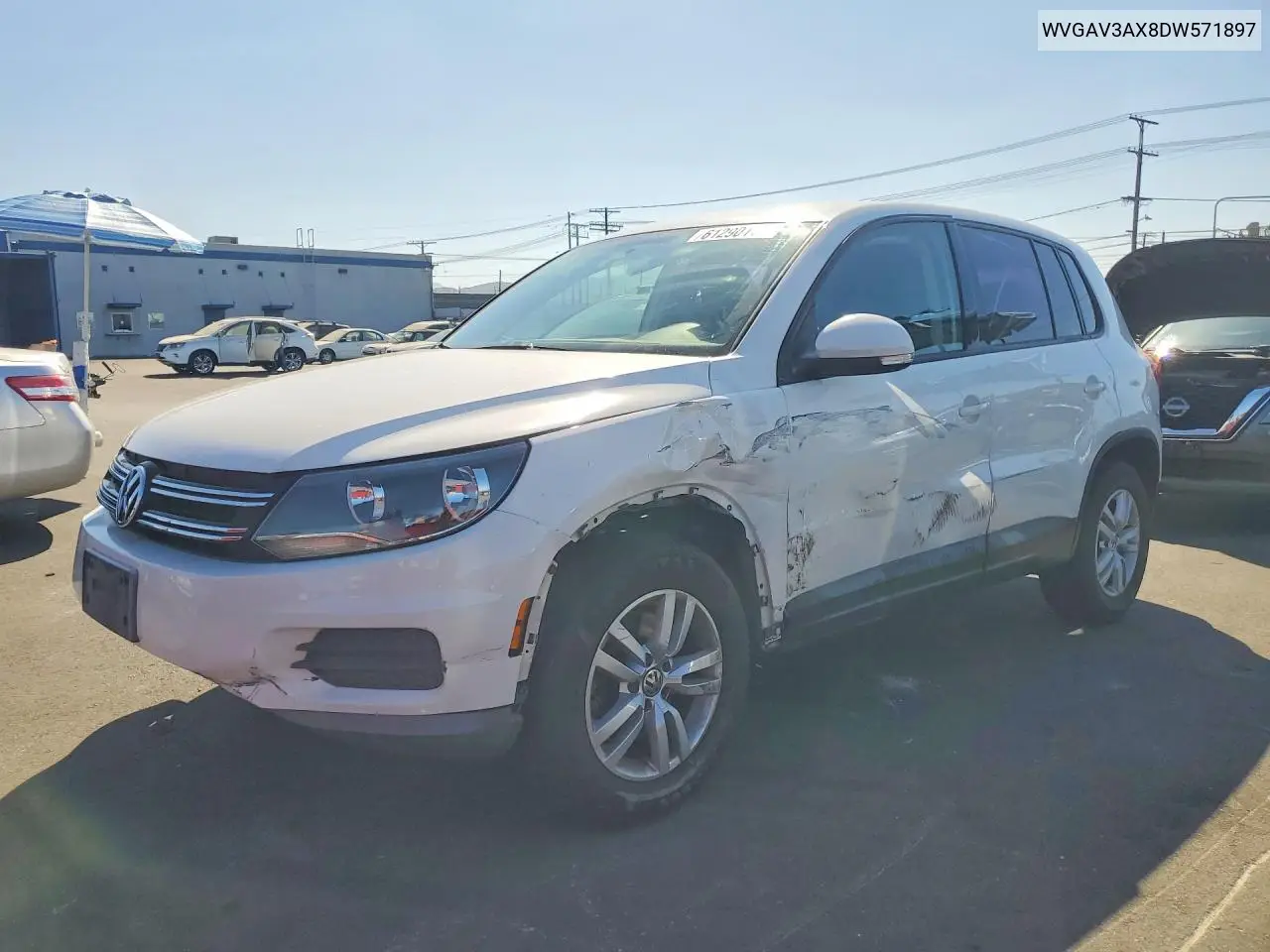 2013 Volkswagen Tiguan S/Se/Sel VIN: WVGAV3AX8DW571897 Lot: 61290176