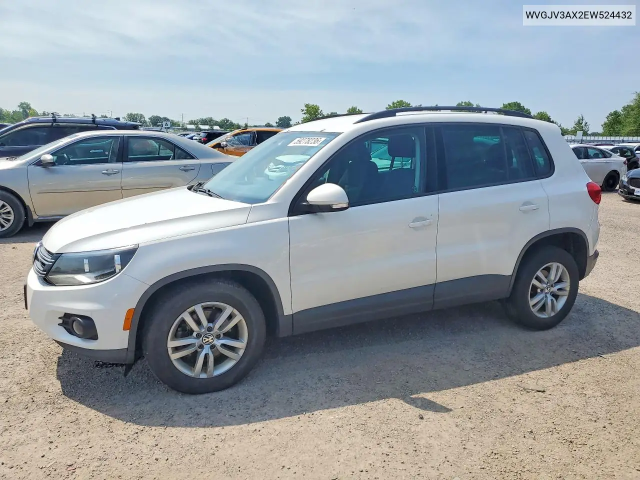 2014 Volkswagen Tiguan S VIN: WVGJV3AX2EW524432 Lot: 59278236