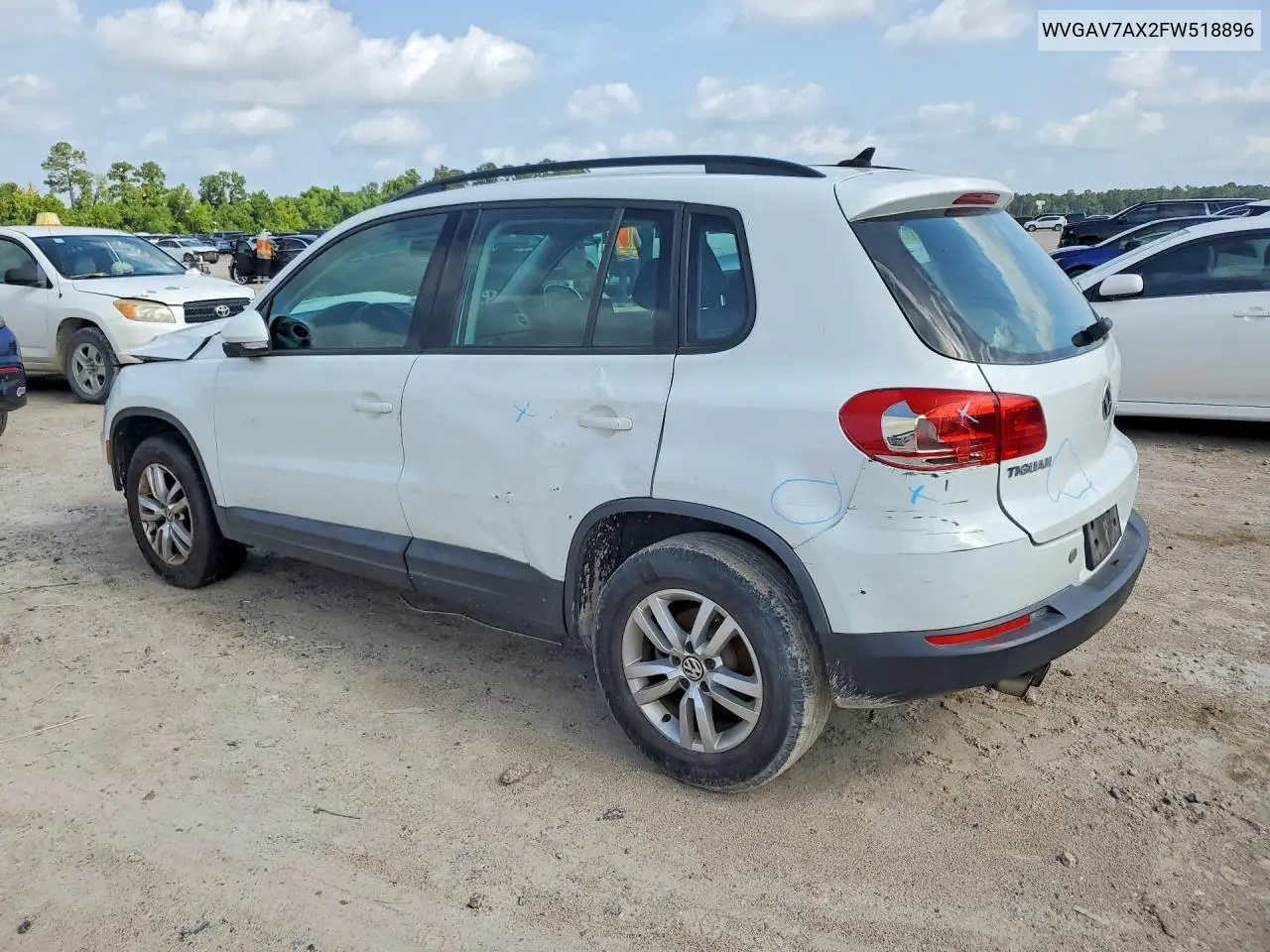 2015 Volkswagen Tiguan S VIN: WVGAV7AX2FW518896 Lot: 61879556