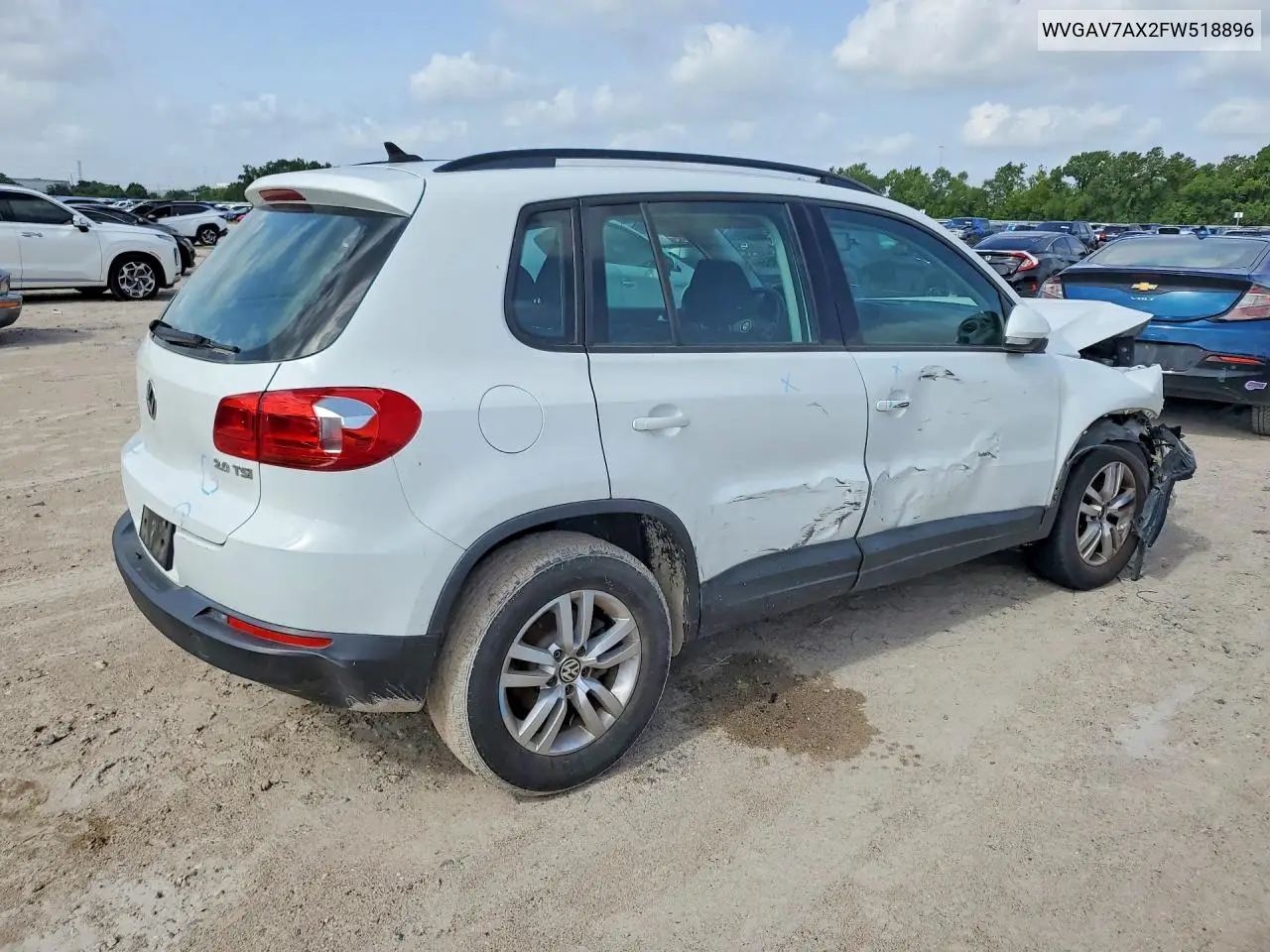 2015 Volkswagen Tiguan S VIN: WVGAV7AX2FW518896 Lot: 61879556