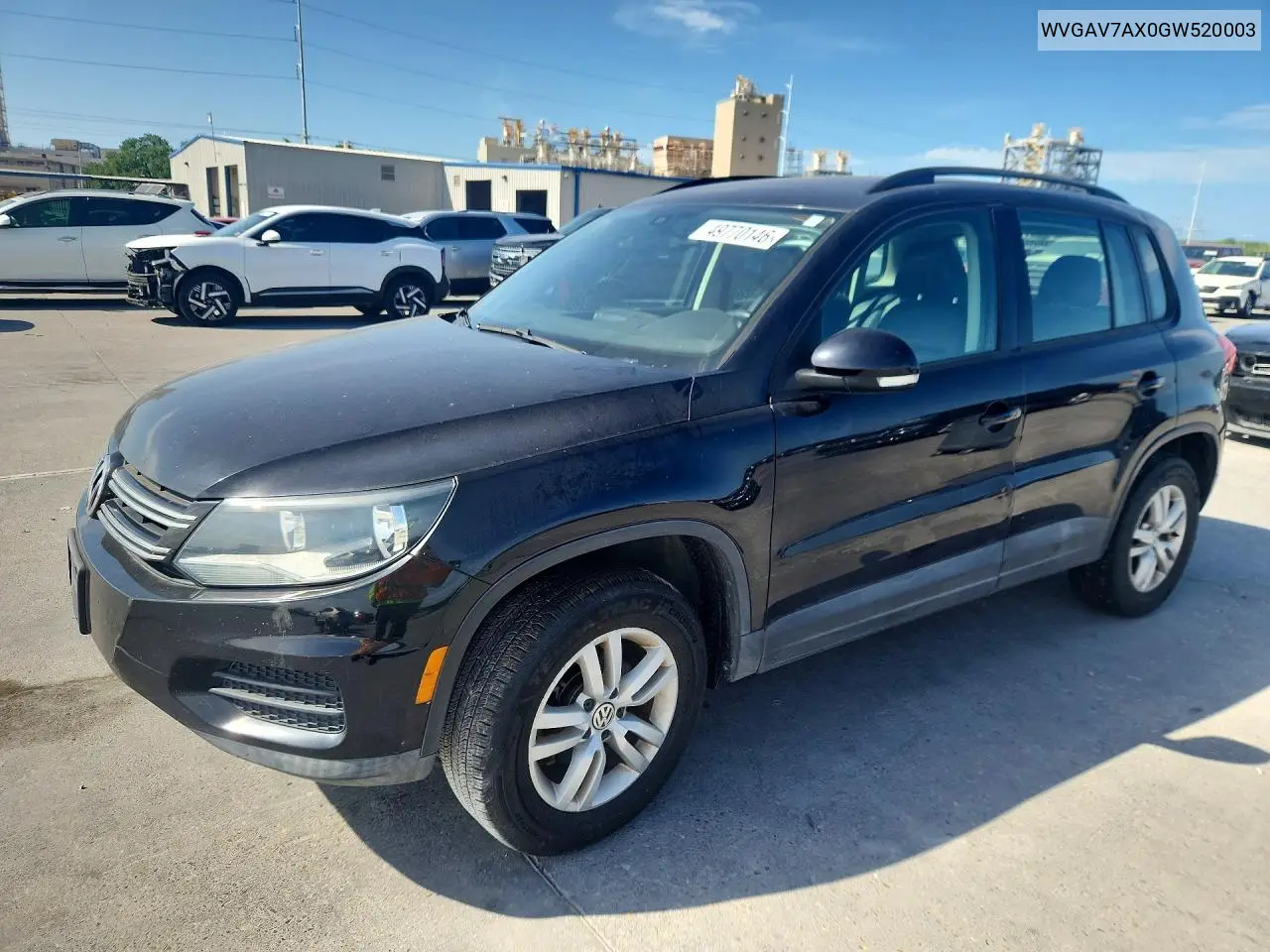 2016 Volkswagen Tiguan VIN: WVGAV7AX0GW520003 Lot: 49770146