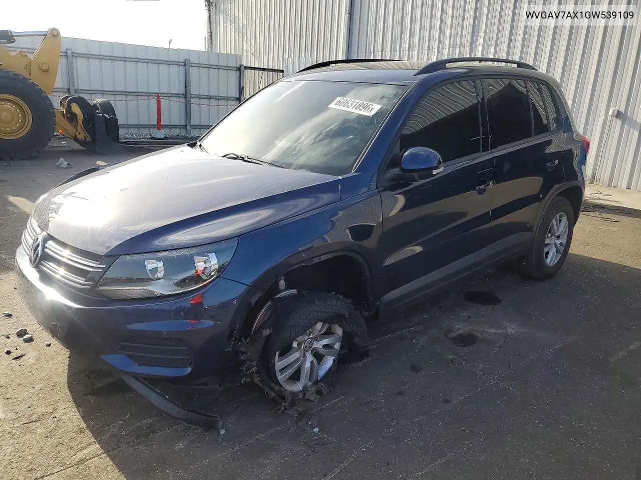 2016 Volkswagen Tiguan S VIN: WVGAV7AX1GW539109 Lot: 60631896