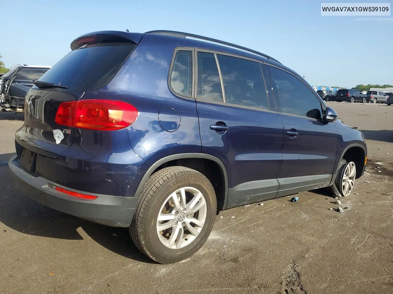 2016 Volkswagen Tiguan S VIN: WVGAV7AX1GW539109 Lot: 60631896