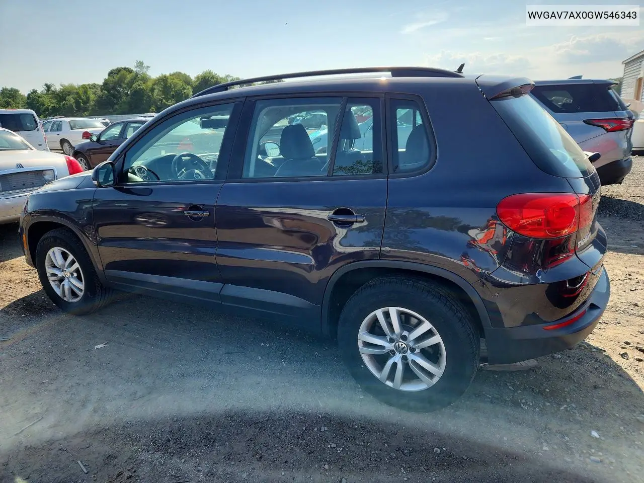2016 Volkswagen Tiguan S VIN: WVGAV7AX0GW546343 Lot: 60823906