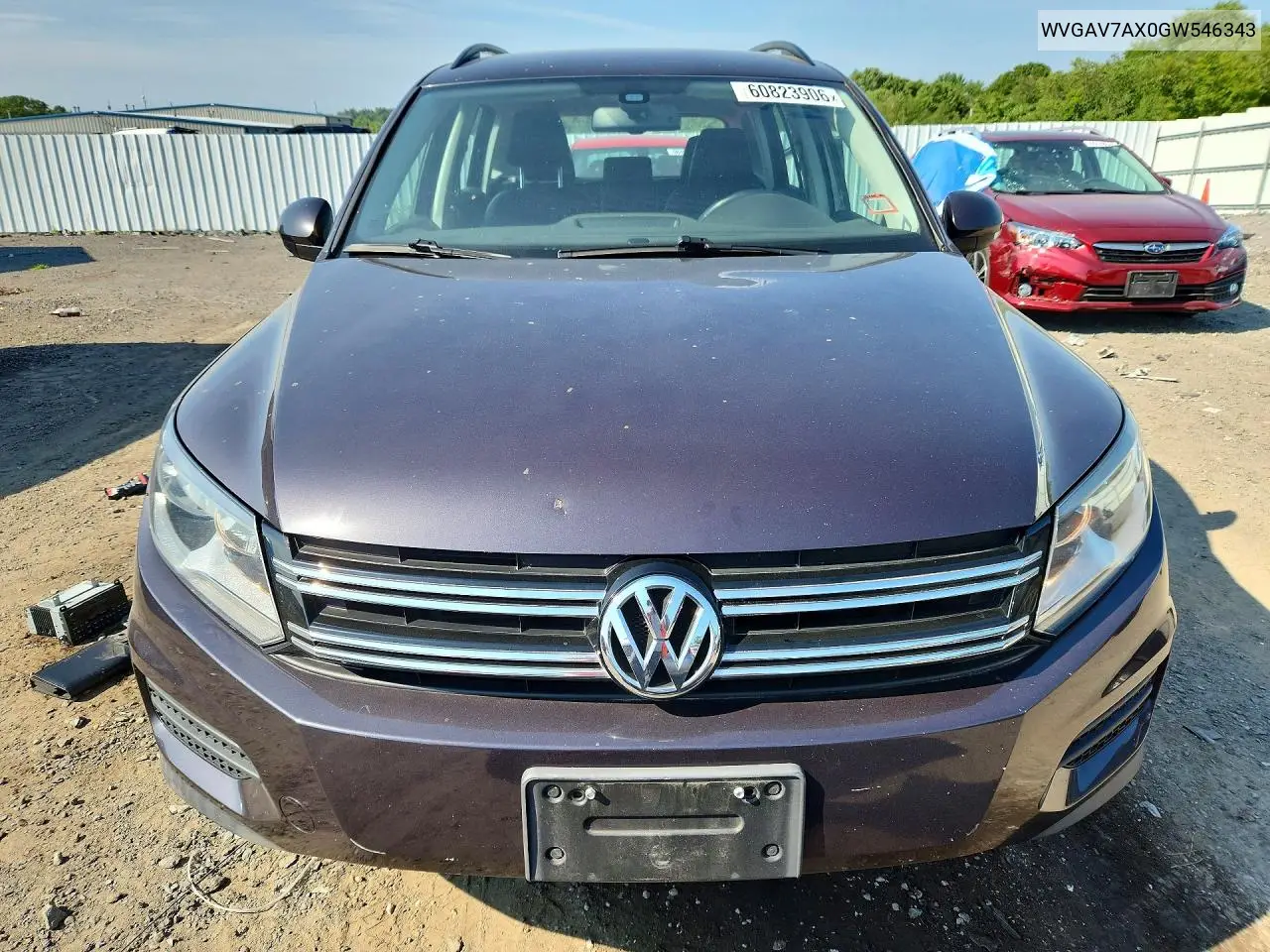 2016 Volkswagen Tiguan S VIN: WVGAV7AX0GW546343 Lot: 60823906