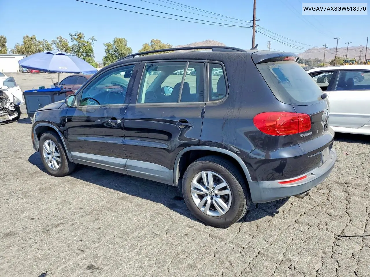 2016 Volkswagen Tiguan S VIN: WVGAV7AX8GW518970 Lot: 60892576