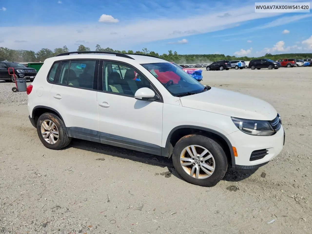 2016 Volkswagen Tiguan S VIN: WVGAV7AX0GW541420 Lot: 61116816
