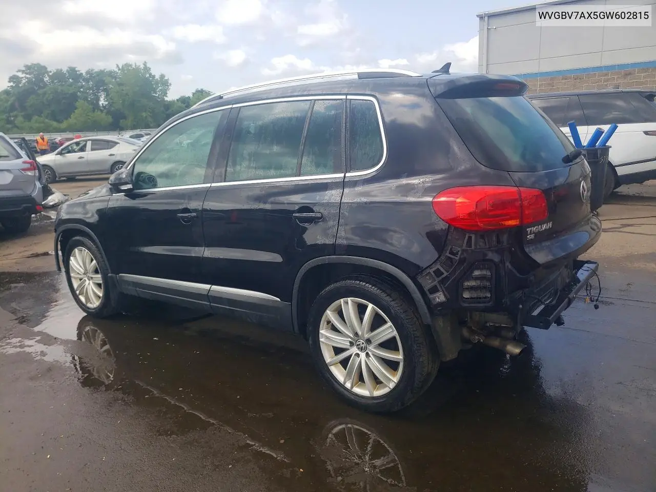 2016 Volkswagen Tiguan S VIN: WVGBV7AX5GW602815 Lot: 61500656