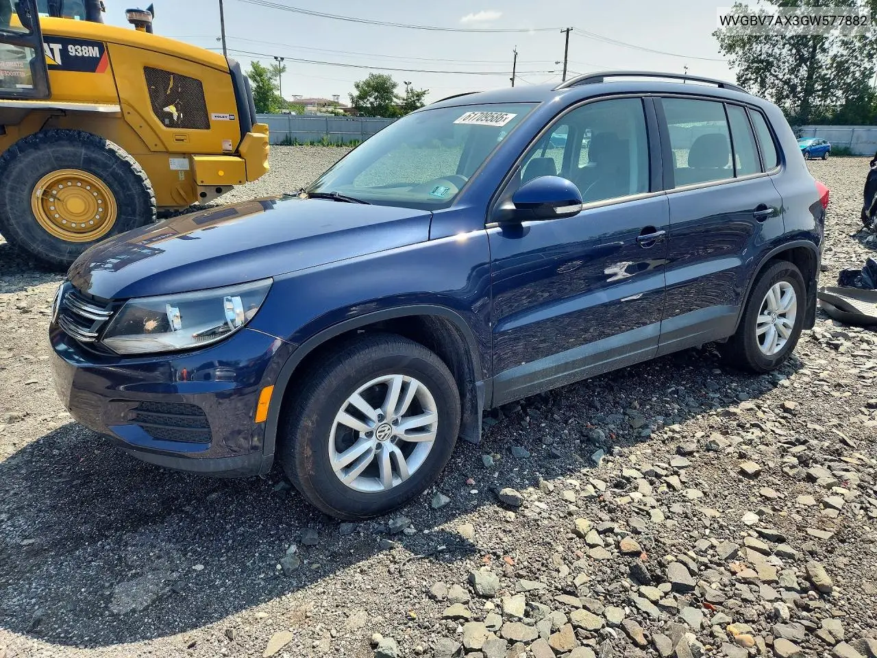 2016 Volkswagen Tiguan S VIN: WVGBV7AX3GW577882 Lot: 61709586