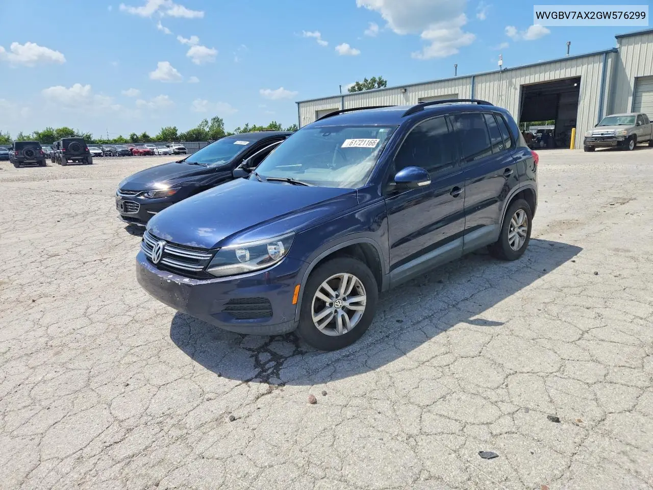 2016 Volkswagen Tiguan S VIN: WVGBV7AX2GW576299 Lot: 61721166