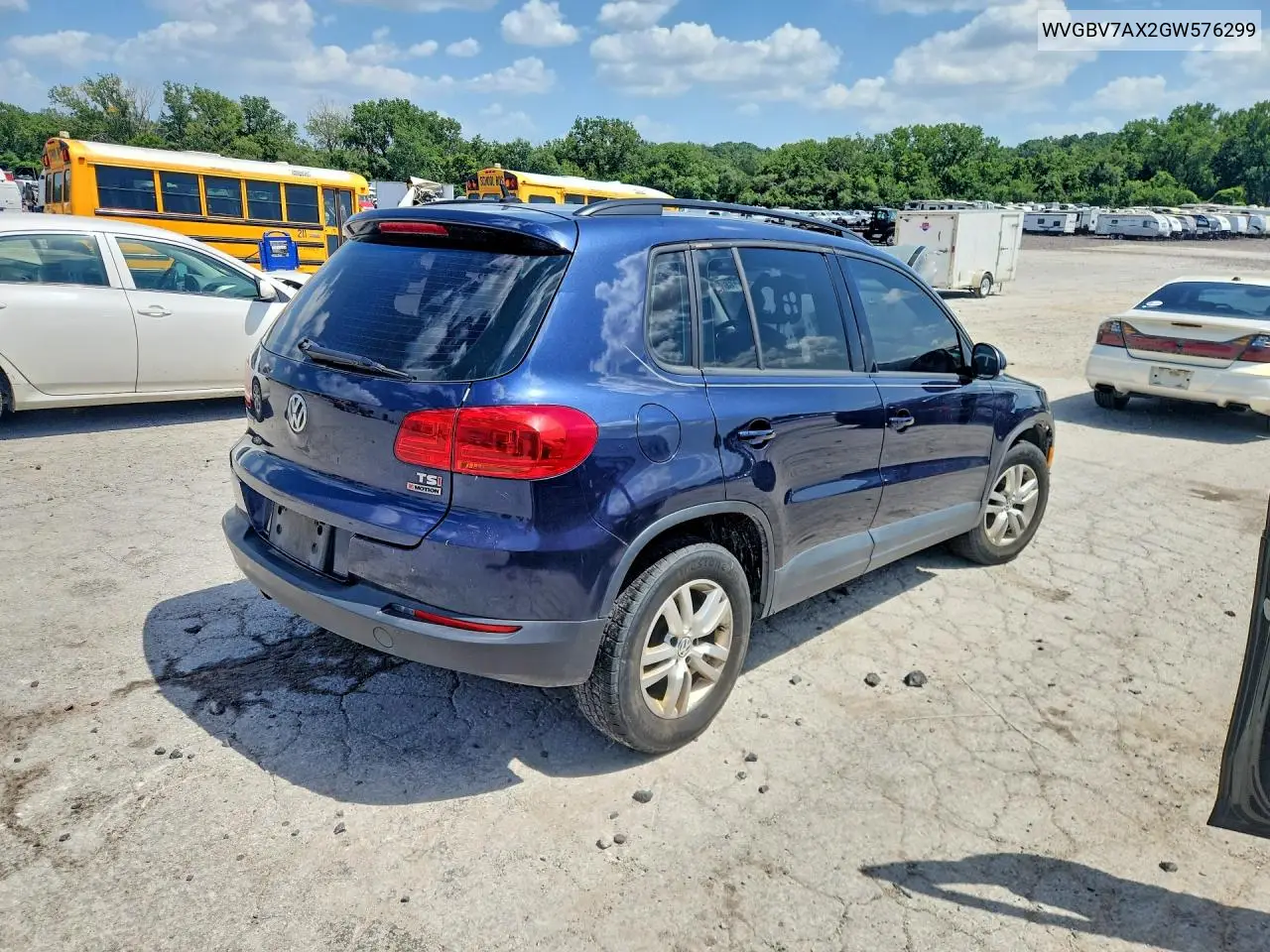 2016 Volkswagen Tiguan S VIN: WVGBV7AX2GW576299 Lot: 61721166